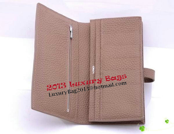 Hermes Bearn Japonaise Bi-Fold Wallet Grainy Leather H68942 Grey Hermes Bearn Japonaise Bi-Fold Wallet Grainy Leather H68942 Grey