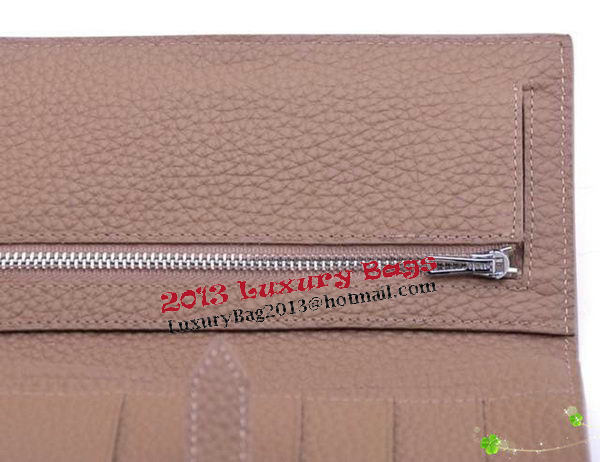 Hermes Bearn Japonaise Bi-Fold Wallet Grainy Leather H68942 Grey Hermes Bearn Japonaise Bi-Fold Wallet Grainy Leather H68942 Grey