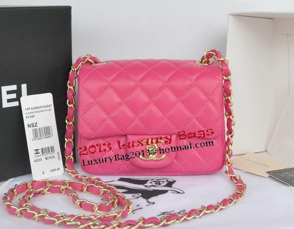 Chanel mini Classic Flap Bag Rose Original Sheekskin CHA1115 Gold Chanel mini Classic Flap Bag Rose Original Sheekskin CHA1115 Gold