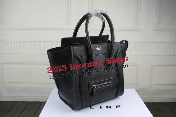 Celine Luggage Micro Boston Bag Clemence Leather CT33081 Black Celine Luggage Micro Boston Bag Clemence Leather CT33081 Black
