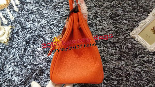 Hermes Birkin 30CM Tote Bags Litchi Leather H30LI Orange Hermes Birkin 30CM Tote Bags Litchi Leather H30LI Orange