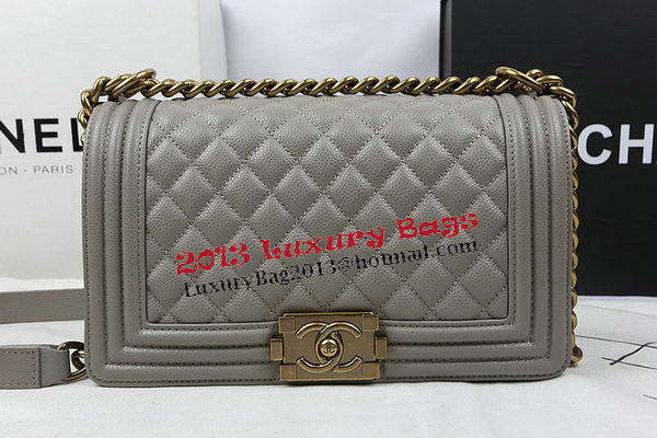 Boy Chanel Flap Bag Original Grey Cannage Pattern A67025 Gold Boy Chanel Flap Bag Original Grey Cannage Pattern A67025 Gold