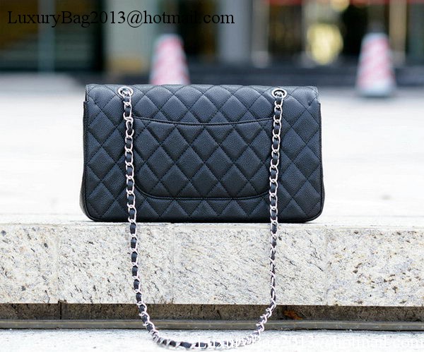 Chanel Classic Flap Bag Black Cannage Pattern A1113 Silver Chanel Classic Flap Bag Black Cannage Pattern A1113 Silver