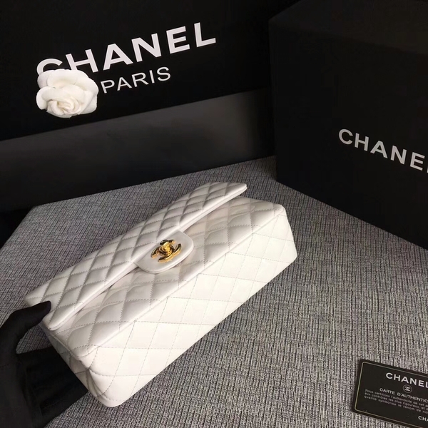 Chanel Flap Shoulder Bags White Original Patent Leather CF1112 Gold Chanel Flap Shoulder Bags White Original Patent Leather CF1112 Gold