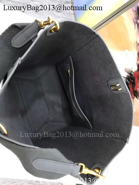 CELINE Sangle Seau Bag in Litchi Leather C3371 Grey CELINE Sangle Seau Bag in Litchi Leather C3371 Grey