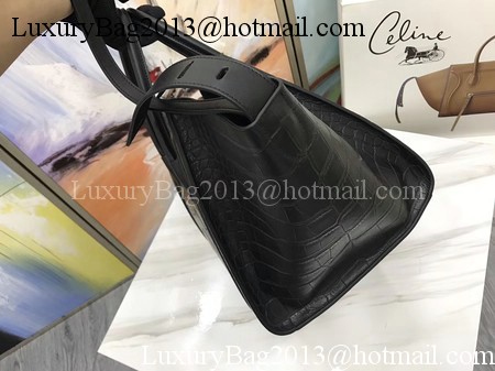 Celine Luggage Phantom Tote Bag Croco Leather CT3372 Black Celine Luggage Phantom Tote Bag Croco Leather CT3372 Black