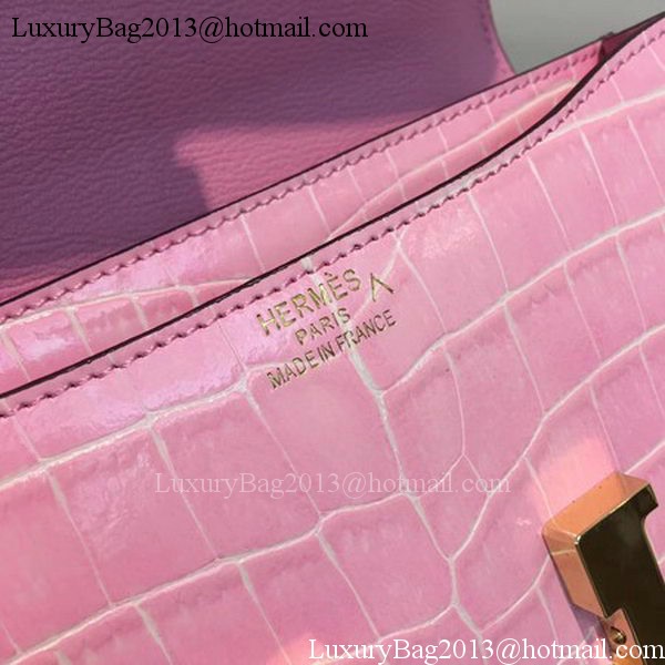 Hermes Constance Bag Croco Leather H9978C Pink Hermes Constance Bag Croco Leather H9978C Pink