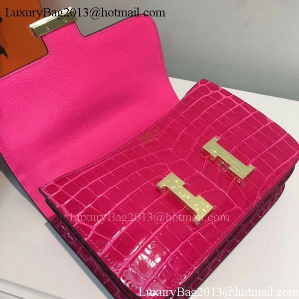 Hermes Constance Bag Croco Leather H9978C Rose Hermes Constance Bag Croco Leather H9978C Rose