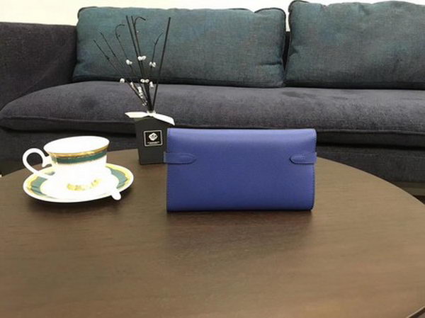 Hermes Kelly Epsom Leather Wallet H4086 Blue Hermes Kelly Epsom Leather Wallet H4086 Blue