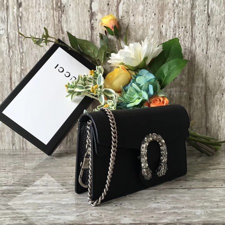 Gucci Dionysus Leather Super mini Bag 476432 Black Gucci Dionysus Leather Super mini Bag 476432 Black