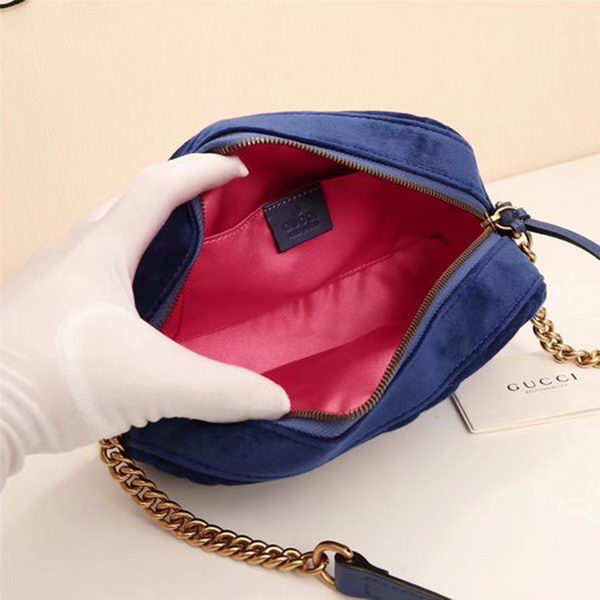 Gucci GG Marmont Matelasse Velvet Shoulder Bag 447632 Royal Gucci GG Marmont Matelasse Velvet Shoulder Bag 447632 Royal