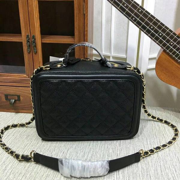 Chanel Calfskin Leather Shoulder Bag 6070 Black Chanel Calfskin Leather Shoulder Bag 6070 Black