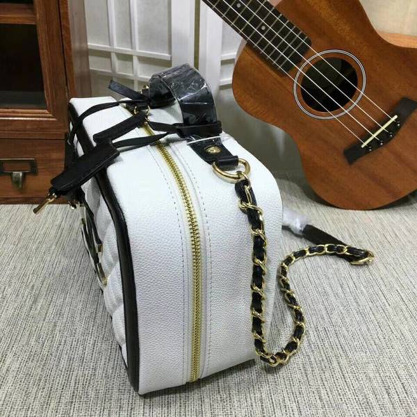 Chanel Calfskin Leather Shoulder Bag 6070 White Chanel Calfskin Leather Shoulder Bag 6070 White