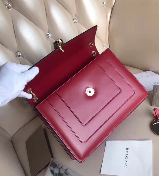 BVLGARI Serpenti leather shoulder bag 14632 fuchsia