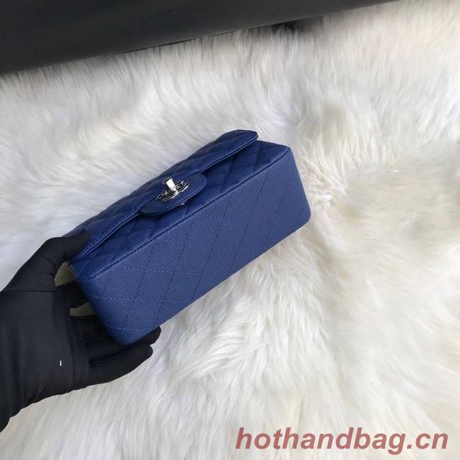 Chanel mini flap bag Grained Calfskin A1116 dark blue