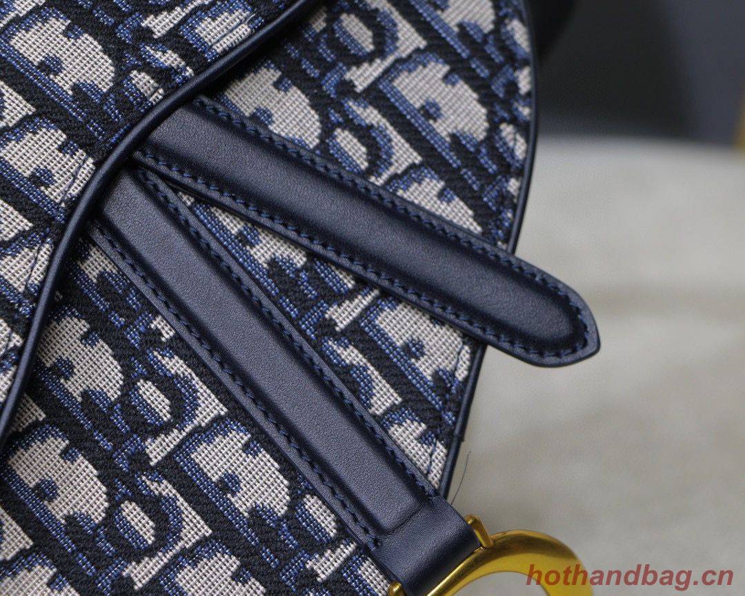 Dior Saddle Flat Belt Pouch Oblique Jacquard M0448 Blue Dior Saddle Flat Belt Pouch Oblique Jacquard M0448 Blue