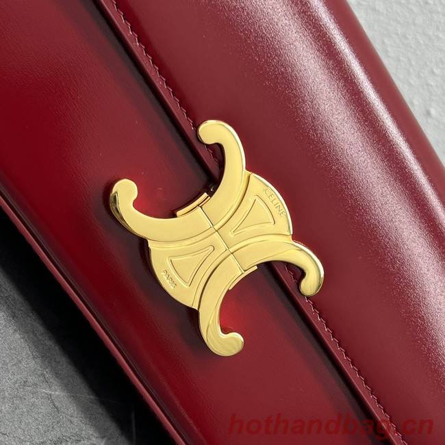 Celine CHAIN SHOULDER BAG TRIOMPHE IN SHINY CALFSKIN 197993 LIGHT BURGUNDY