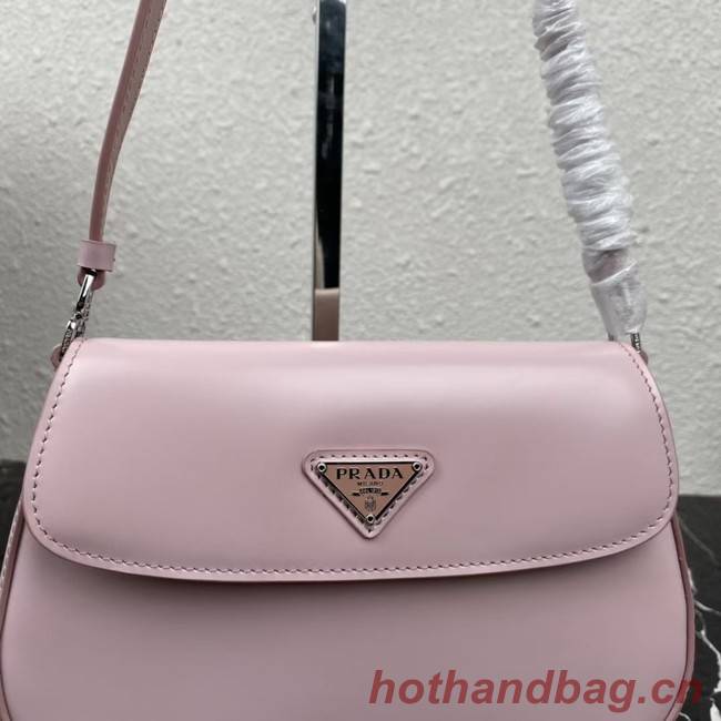 Prada Cleo brushed leather shoulder bag with flap 1BD311 Lavender