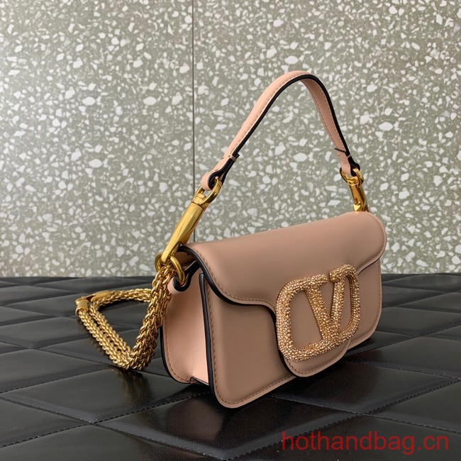 VALENTINO GARAVANI MINI LOCO Calf leather Shoulder Bag 1W2B0K light pink