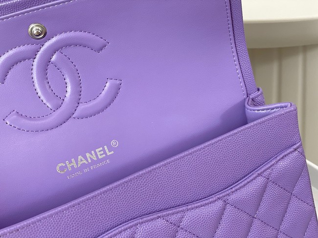 CHANEL CLASSIC 11.12 HANDBAG AS01112 Purple&Silver Metal