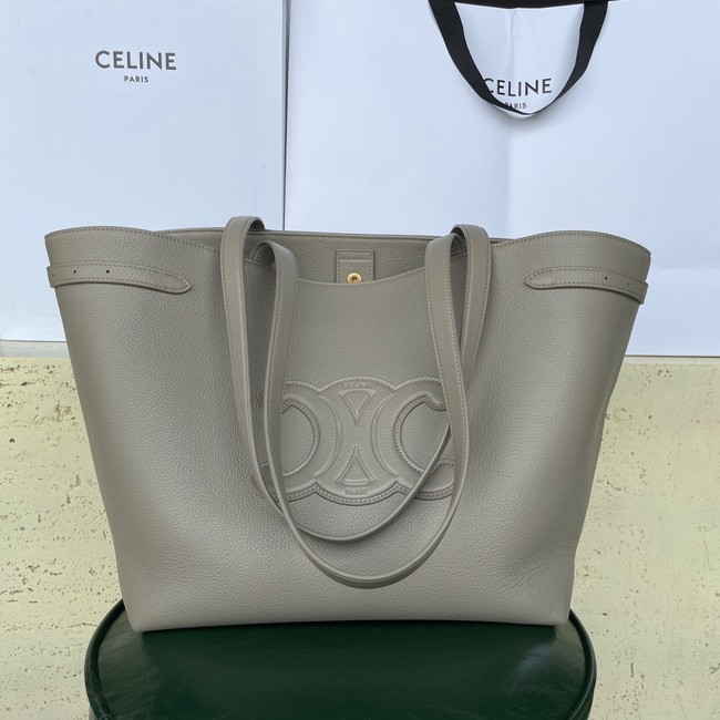 CELINE MEDIUM CABAS ANAIS CUIR TRIOMPHE IN GRAINED CALFSKIN 116853 PEBBLE
