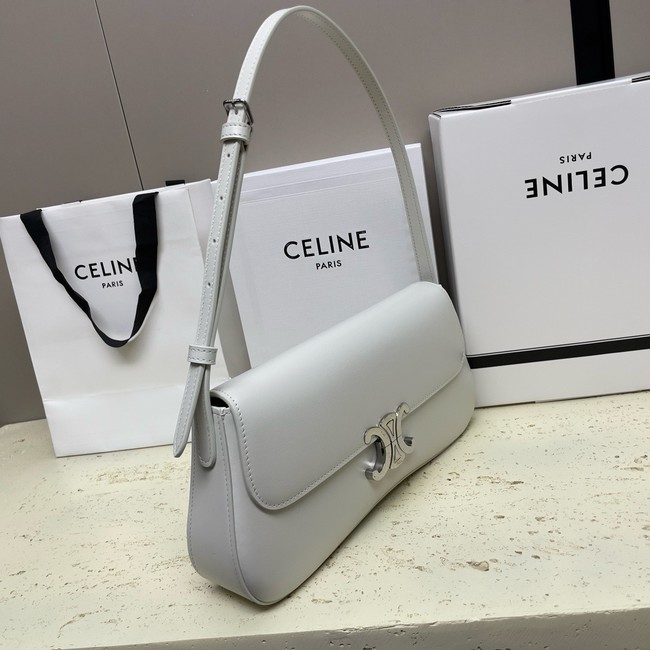 Celine MEDIUM CELINE LOLA BAG IN SHINY CALFSKIN 115533 WHITE
