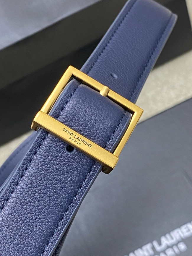 SAINT LAURENT LE 5 A 7 SUPPLE LARGE IN GRAINED LEATHER 753837 BLEU ABYSSE
