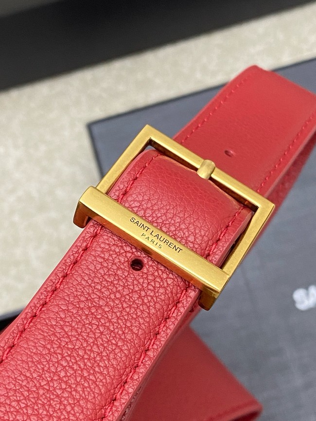 SAINT LAURENT LE 5 A 7 SUPPLE LARGE IN GRAINED LEATHER 753837 red