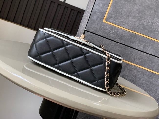 CHANEL MINI FLAP BAG Lambskin AS5151 Black & White