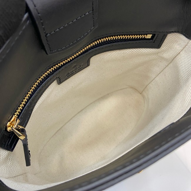 GUCCI 73 MINI BUCKET BAG Natural canvas 833665 Black