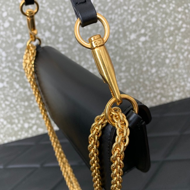 VALENTINO LOCO Small handbag in laminated calfskin WB0K53 black