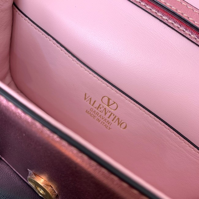 VALENTINO LOCO Small handbag in laminated calfskin WB0K53 pink