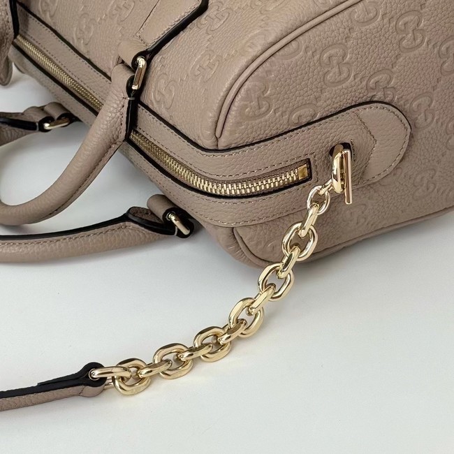 GUCCI GG EMBLEM MEDIUM BOSTON BAG 815255 Taupe