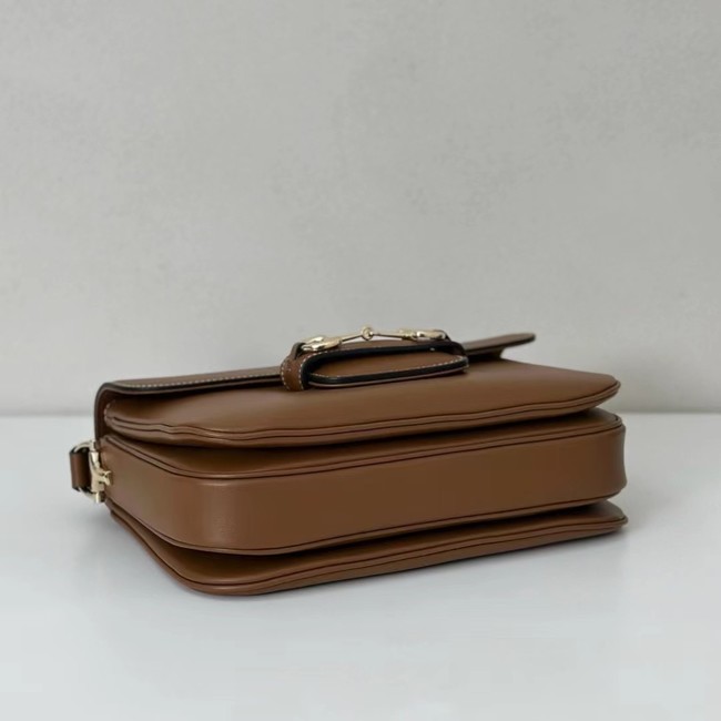 GUCCI HORSEBIT 1955 SOFT MEDIUM SHOULDER BAG 815178 Brown soft leather