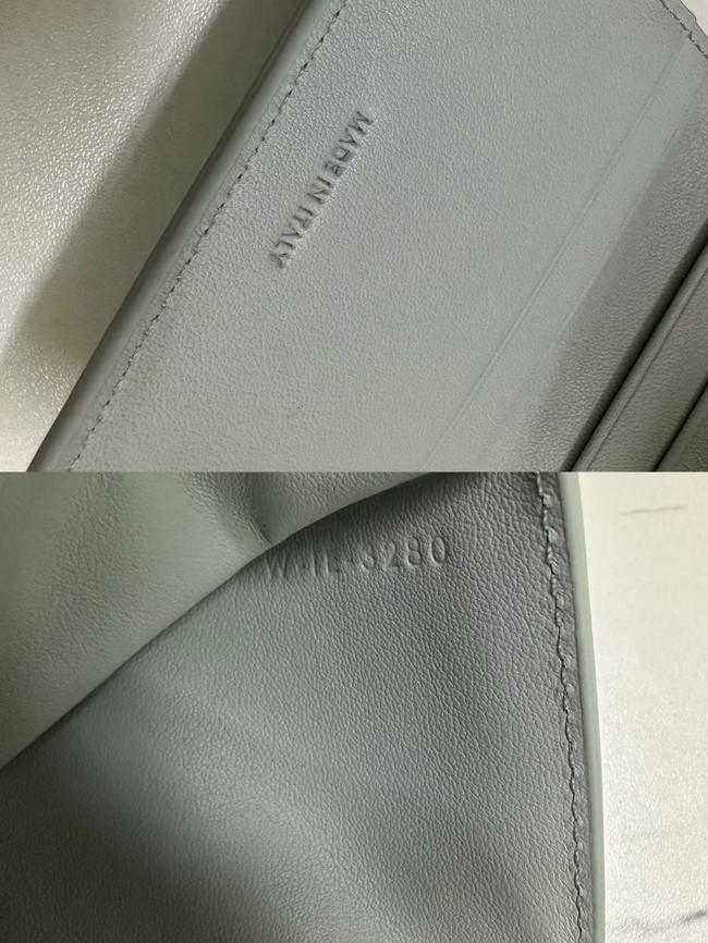 Celine SMALL FLAP WALLET TRIOMPHE IN SHINY CALFSKIN 10L653 light gray