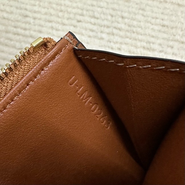 Celine ZIPPED CARD HOLDER IN SMOOTH LAMBSKIN 10K583 tan 