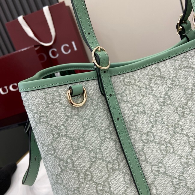 GUCCI GG EMBLEM MEDIUM TOTE BAG 815214 Sage green