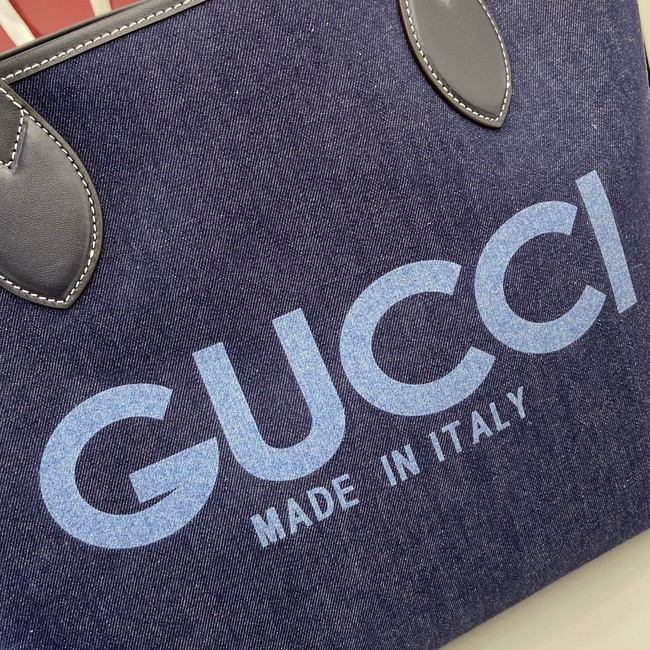 GUCCI TOTISSIMA MEDIUM REVERSIBLE TOTE 820481 Dark blue denim