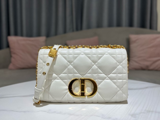 Dior Medium Soft Dior Caro Bag Macrocannage Lambskin M9253UHPA Latte