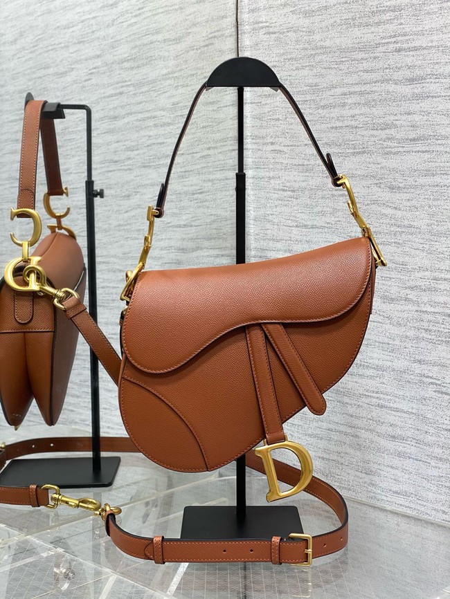 Dior Saddle Bag with Strap Golden Saddle Grained Calfskin M0455CBAA