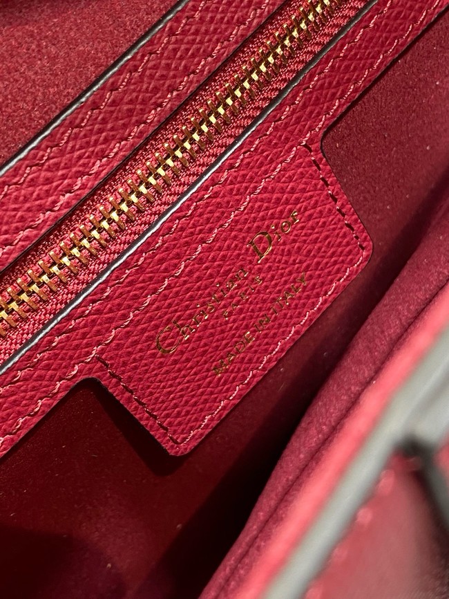 Dior Saddle Bag with Strap Saddle Grained Calfskin M0455CBAA Cherry Red