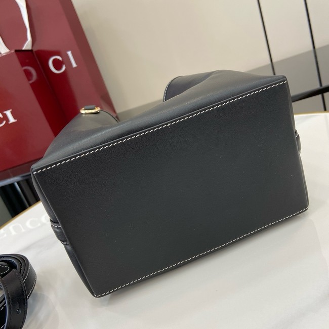 GUCCI GG EMBLEM SMALL BUCKET BAG 815118 black
