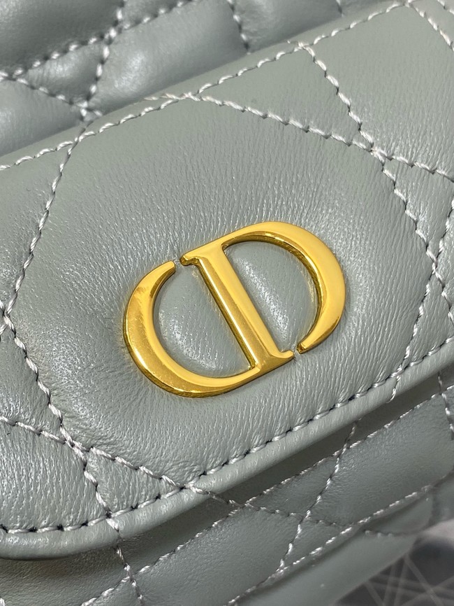 Dior Caro Nano Bucket Bag Macrocannage Lambskin S5250 gray
