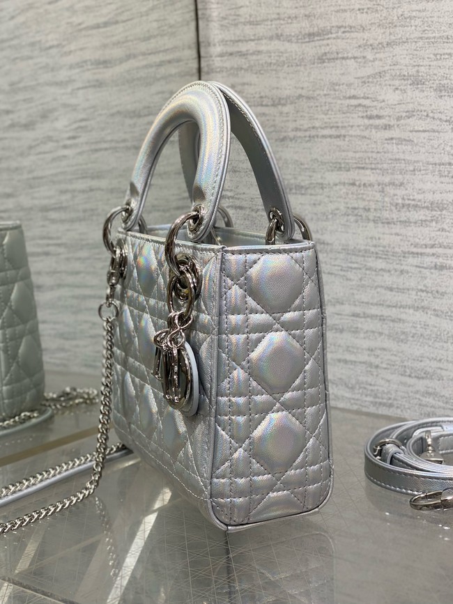 Mini Lady Dior My ABCDior Bag Cannage Lambskin M0505O Silver