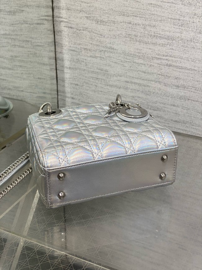 Mini Lady Dior My ABCDior Bag Cannage Lambskin M0505O Silver