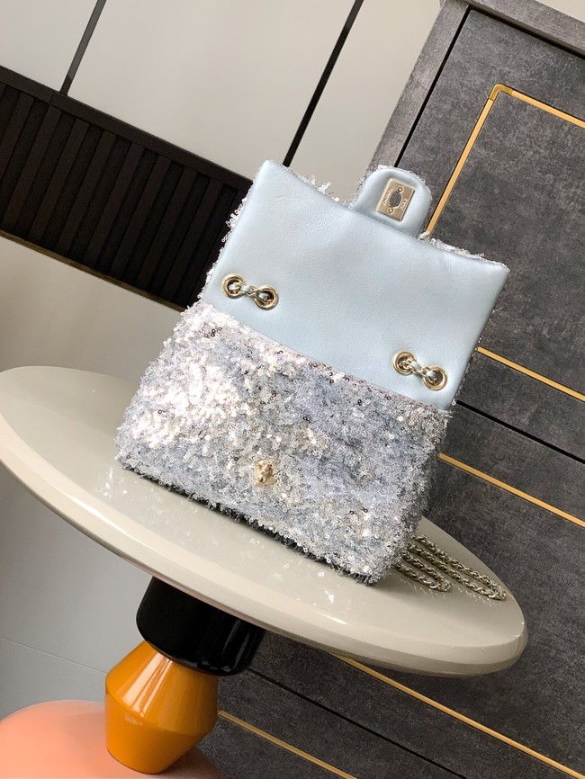 Chanel FLAP BAG AS4561 Silvery