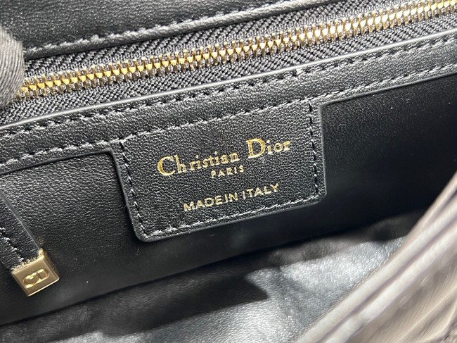 Small Soft Dior Caro Bag Macrocannage Lambskin M9252UHPA black