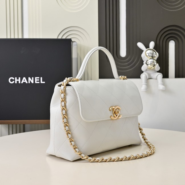Chanel SMALL FLAP BAG WITH TOP HANDLE AS5467 WHITE