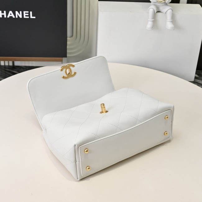Chanel SMALL FLAP BAG WITH TOP HANDLE AS5467 WHITE