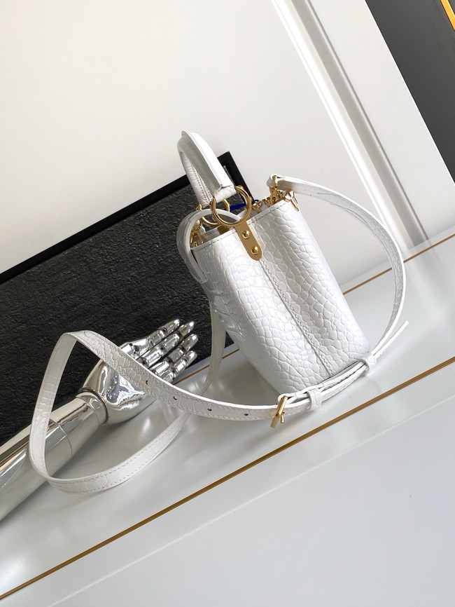 Louis Vuitton Capucines Mini Crocodile pattern M86153 white